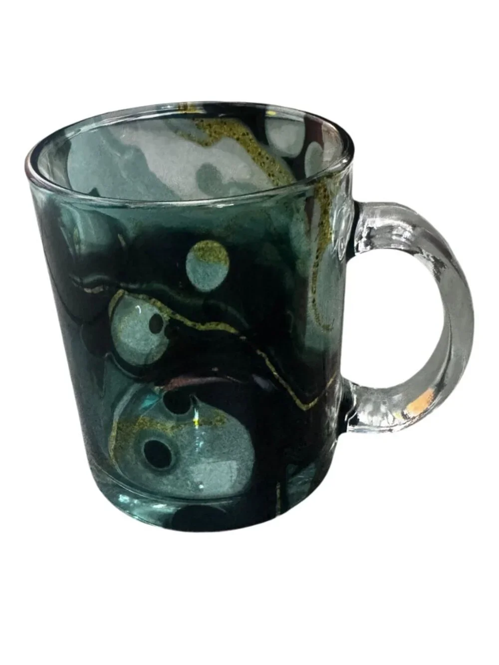 Marble Art Glass Coffee Mug 11 oz
